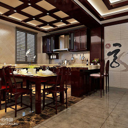 中式家庭装修餐厅吊顶设计图