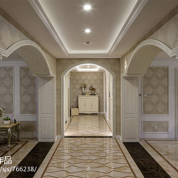 262平米欧式风格室内设计过道装饰墙纸效果图