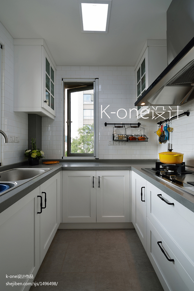 美式风格厨房窗户装修效果图大全2017图片