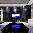 现代别墅设计客厅电视背景墙效果图