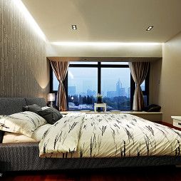 现代风格样板房卧室窗户图片