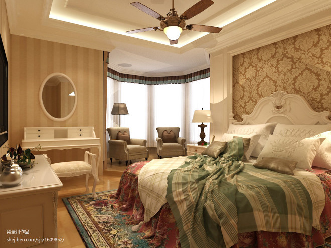 卧室欧式白色家具装修设计图片
