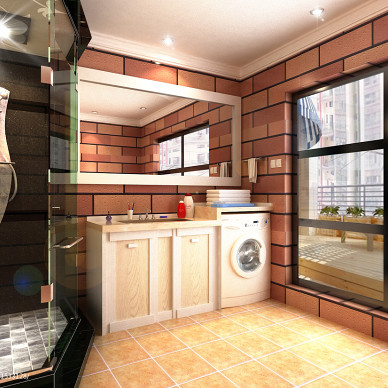 现代三居室整体淋浴房装修效果图