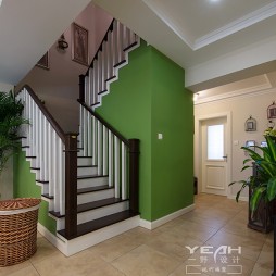 美式风格叠加别墅楼梯装修效果图大全