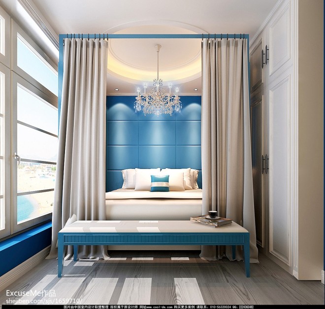 地中海设计卧室装饰图片