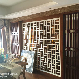 中式新古典风格餐厅背景墙装修效果图