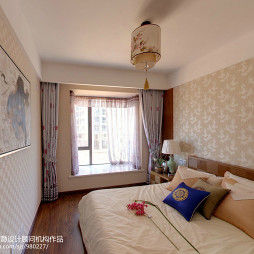 中式新古典卧室墙纸设计效果图