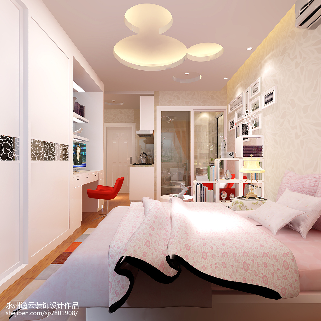 现代时尚个性单身公寓室内设计效果图– 设计