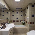 现代美式卫生间浴室置物架装修图片