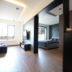 50平米现代客厅卧室隔断设计