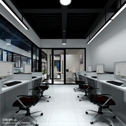混搭风格办公区吊顶设计办公室装修效果图
