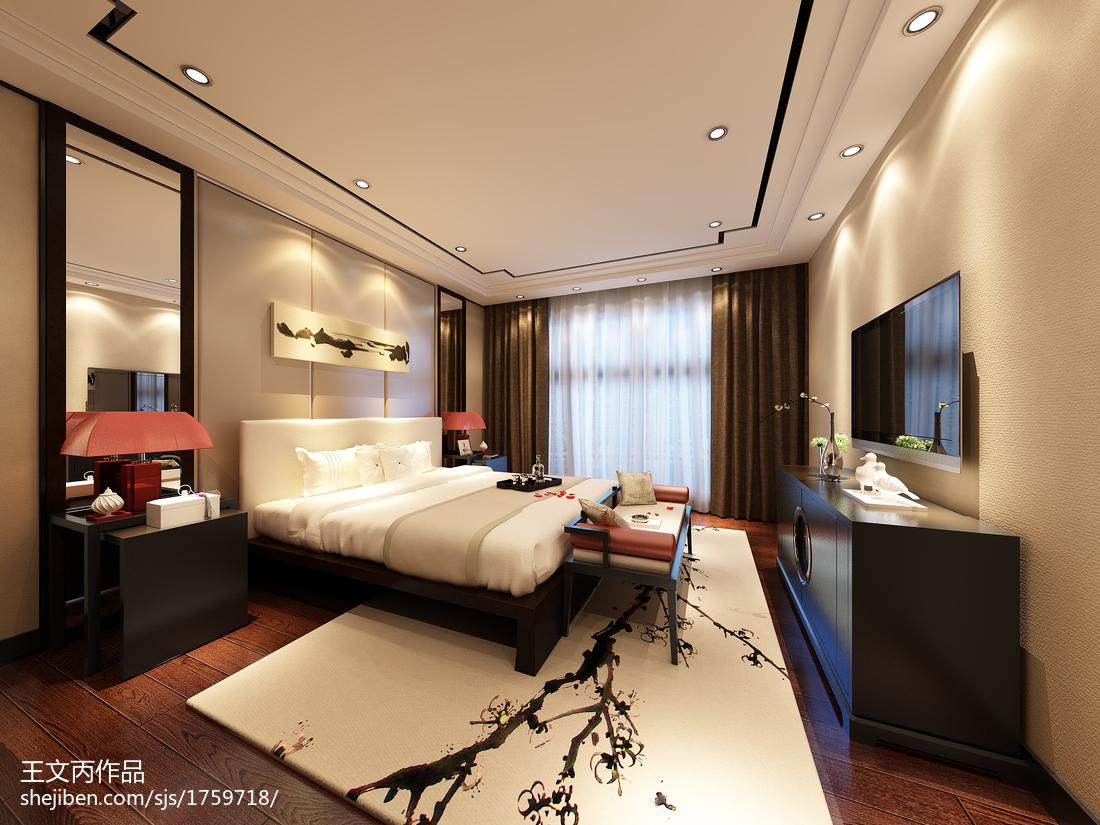 中式星级酒店餐厅设计高清效果图展示 – 设计本装修效果图