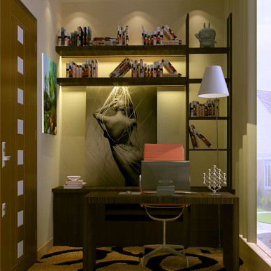 现代风4平米书房装饰效果图