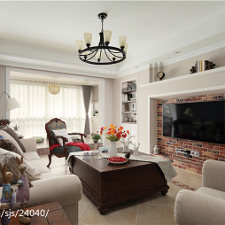 美式风格公寓客厅电视背景墙效果图