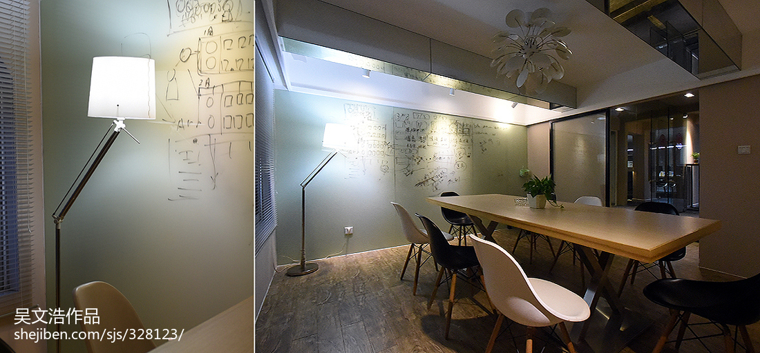 现代风格办公室背景墙装修效果图