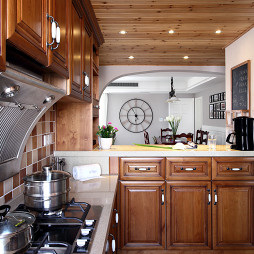 美式风格新婚房厨房灶台装修图