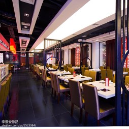 中式主题餐厅装修效果图
