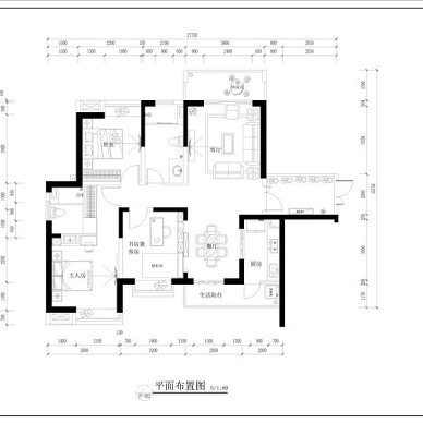 家庭装修新中式样板房设计效果图_1561401