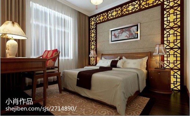 中式古典酒店式公寓装修效果图