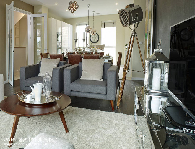 现代客厅休闲时尚布艺沙发装饰效果图