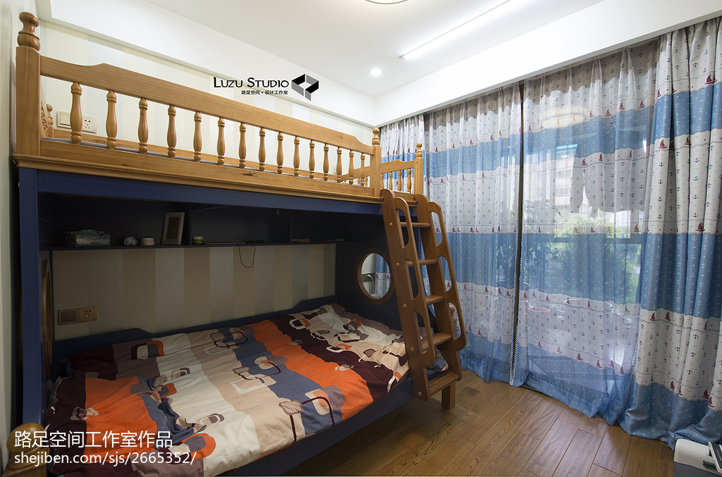 140平米新中式风格儿童房窗帘装修图片