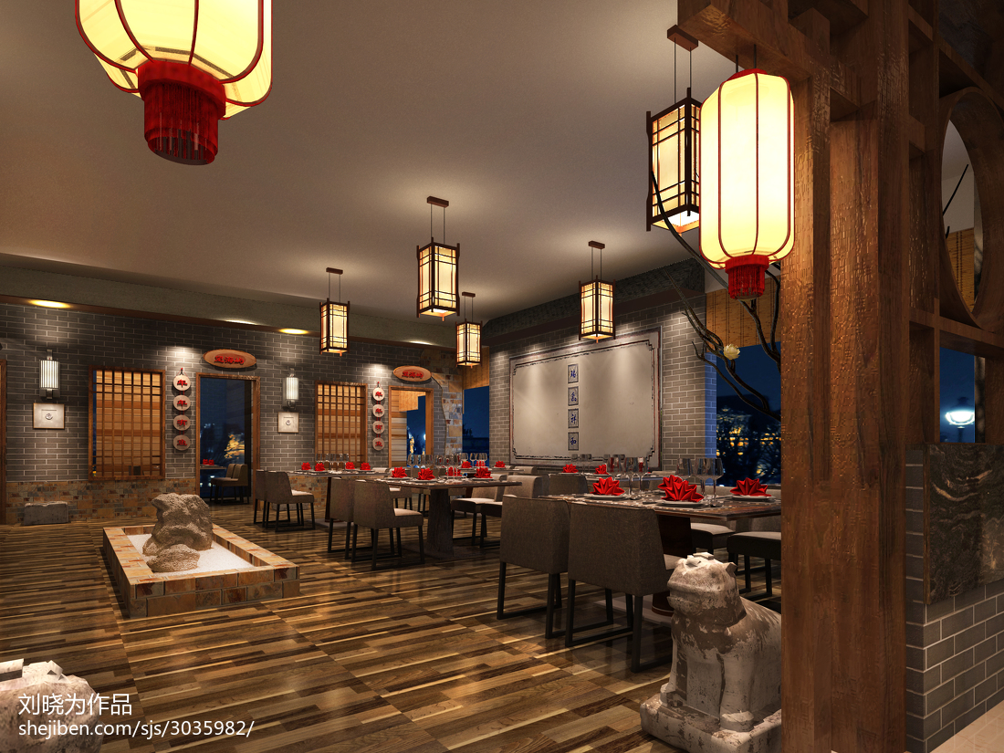大型中式餐厅设计|空间|家装设计|张璞 - 原创作品 - 站酷 (ZCOOL)