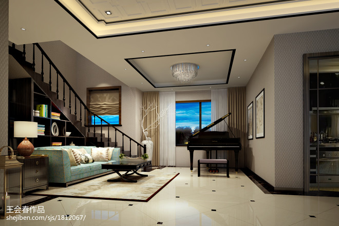 新中式客厅设计_1653178