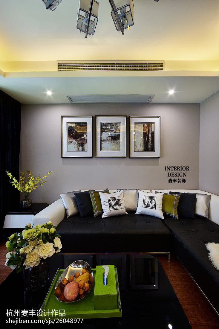 现代简约客厅沙发背景墙设计效果图