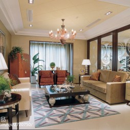 欧式风格别墅客厅沙发背景墙设计效果图