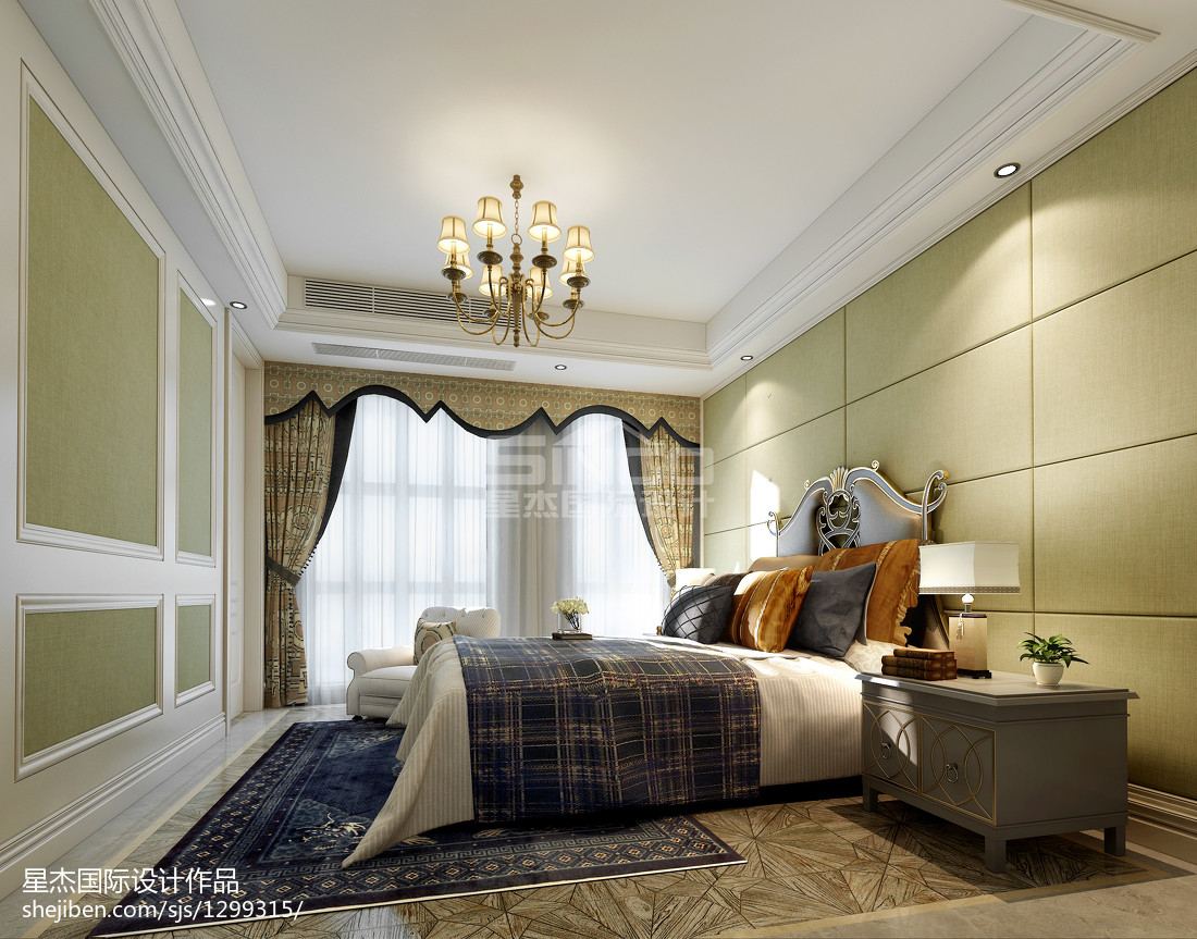 美式客厅窗帘效果图片 – 设计本装修效果图