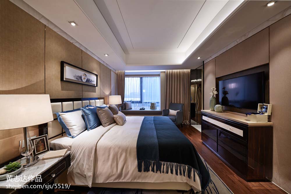 中式风格酒店式公寓卧室装修设计
