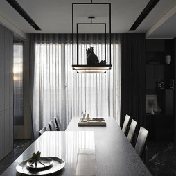 三居室现代风格餐厅窗帘设计