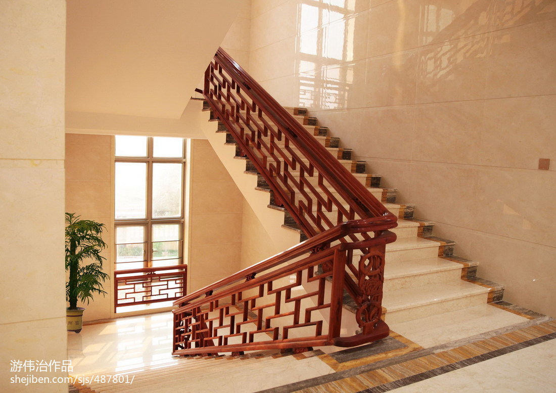 中式别墅楼梯装修设计效果图大全