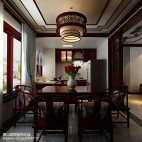 中式风格家用实木餐桌装修设计