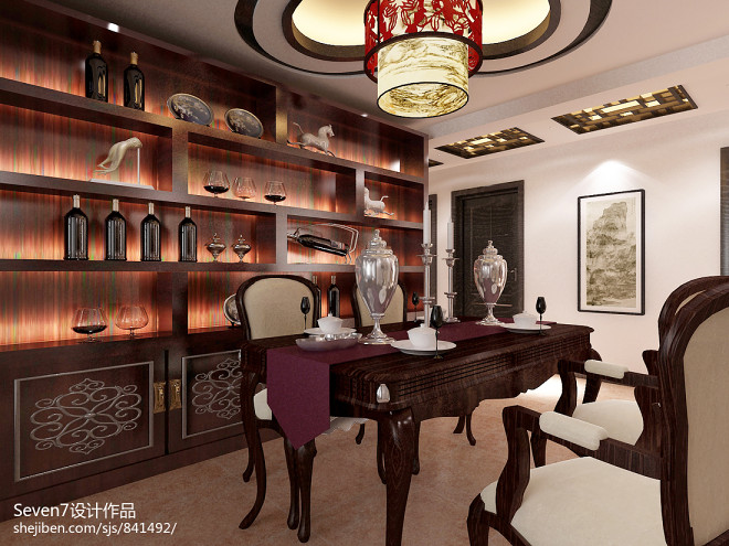 中式书房家具装修效果图