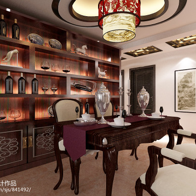 中式书房家具装修效果图