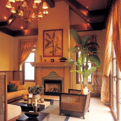美式风格别墅客厅装修设计图片