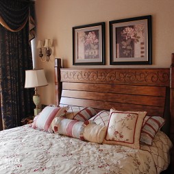 美式风格卧室窗帘装修效果图