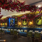 东南亚料理餐厅背景墙装修效果图