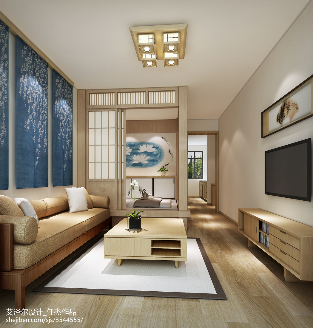 日式简约小户型紧凑客厅装修效果图-房天下家居装修网