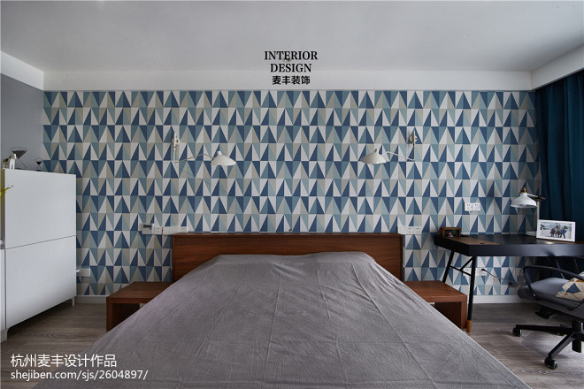 北欧现代卧室背景墙装修效果图