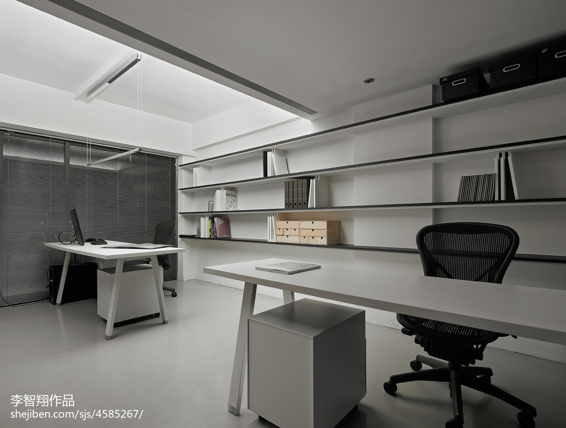 现代创意办公室置物架装修设计