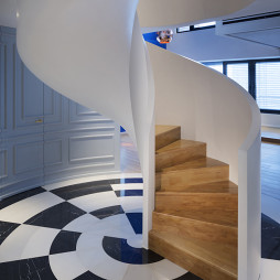 混搭顶层复式公寓楼梯设计效果图