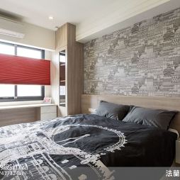 现代美式卧室窗户设计效果图