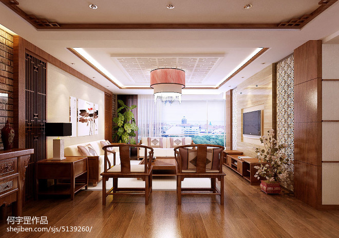 中式客厅颜色搭配效果图欣赏