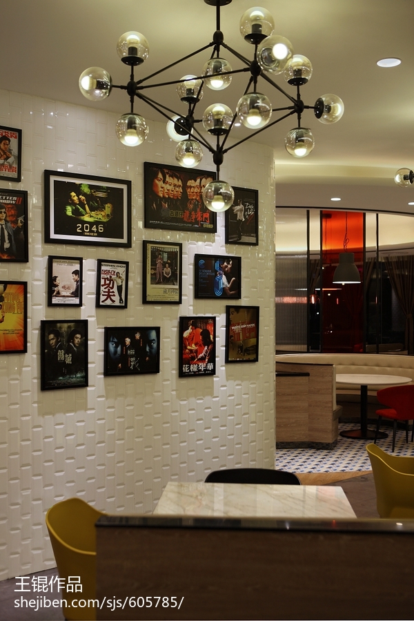 公装茶餐厅照片墙设计图