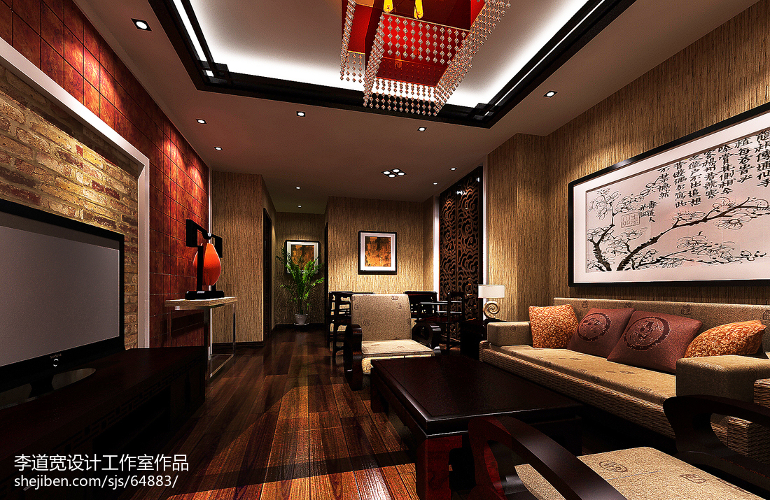 320平米中式风格茶楼装饰设计