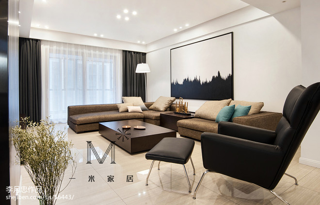 简单现代客厅沙发背景墙设计