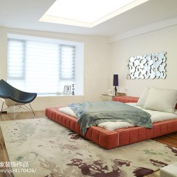 现代简约时尚色彩搭配卧室效果图