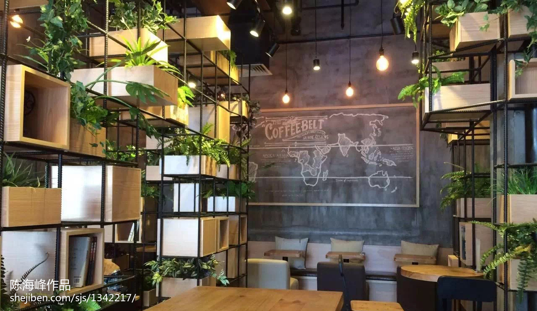 咖啡厅绿植装饰设计